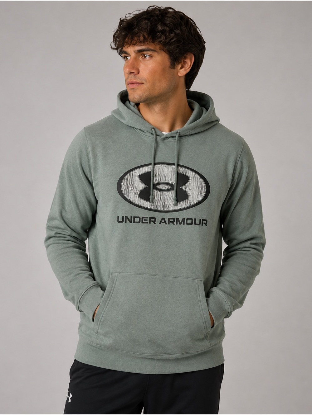 Under Armour Men’s Sage Green Logo Pullover Hoodie